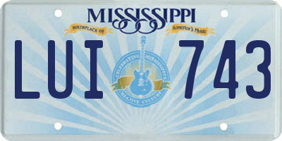 MS license plate LUI743