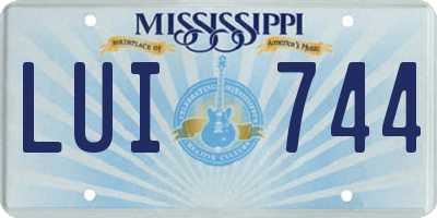 MS license plate LUI744