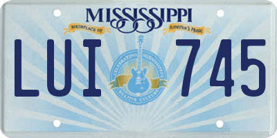 MS license plate LUI745
