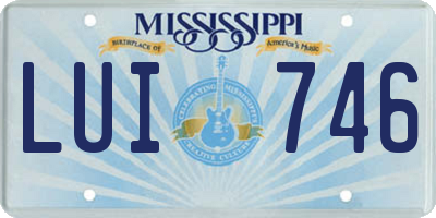 MS license plate LUI746