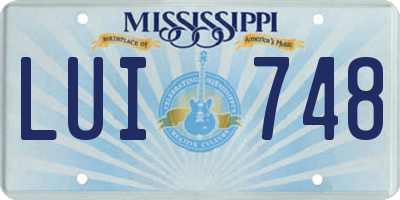 MS license plate LUI748