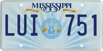 MS license plate LUI751