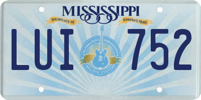 MS license plate LUI752