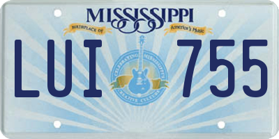 MS license plate LUI755