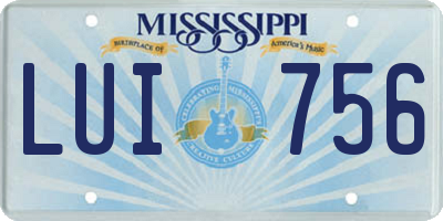 MS license plate LUI756