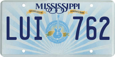 MS license plate LUI762