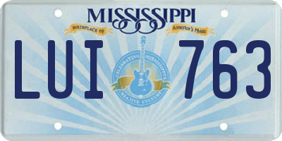 MS license plate LUI763