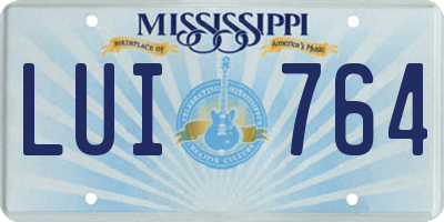 MS license plate LUI764