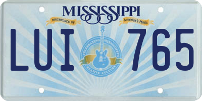 MS license plate LUI765
