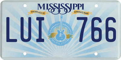 MS license plate LUI766