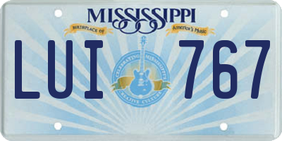 MS license plate LUI767