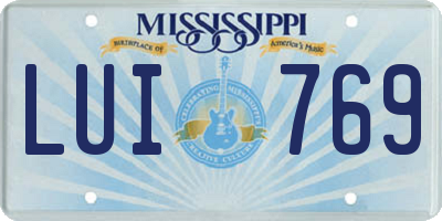 MS license plate LUI769