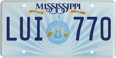 MS license plate LUI770