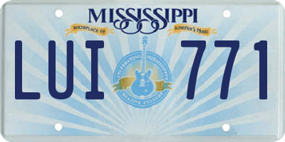 MS license plate LUI771