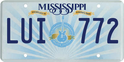 MS license plate LUI772