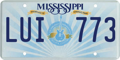 MS license plate LUI773