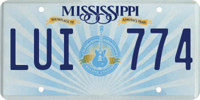 MS license plate LUI774