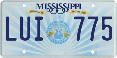 MS license plate LUI775