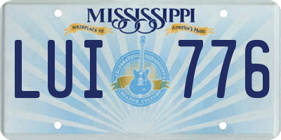 MS license plate LUI776