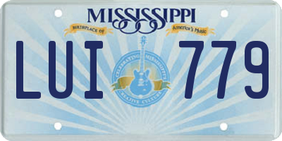 MS license plate LUI779