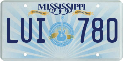 MS license plate LUI780