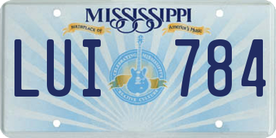 MS license plate LUI784