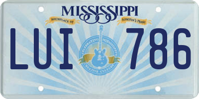 MS license plate LUI786