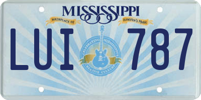 MS license plate LUI787