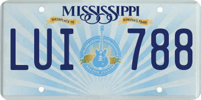 MS license plate LUI788