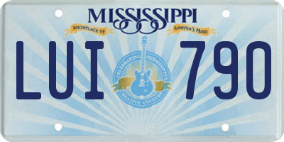 MS license plate LUI790
