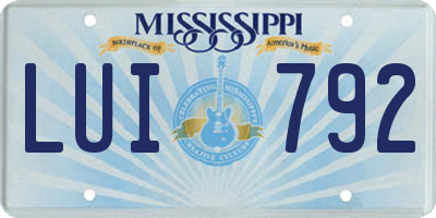 MS license plate LUI792