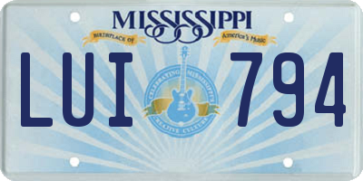 MS license plate LUI794