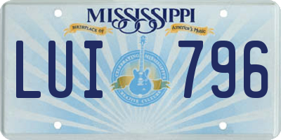 MS license plate LUI796