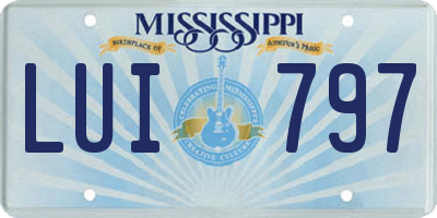 MS license plate LUI797