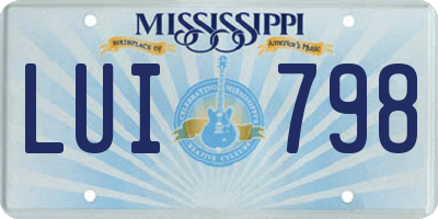 MS license plate LUI798