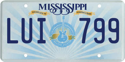 MS license plate LUI799