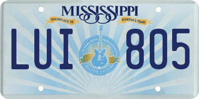 MS license plate LUI805