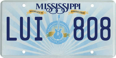 MS license plate LUI808