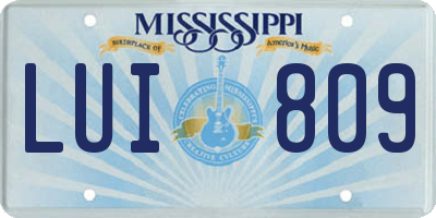 MS license plate LUI809