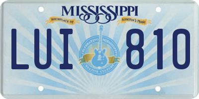 MS license plate LUI810