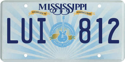 MS license plate LUI812