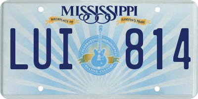 MS license plate LUI814