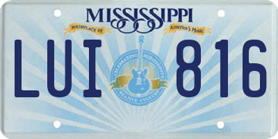 MS license plate LUI816