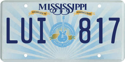 MS license plate LUI817