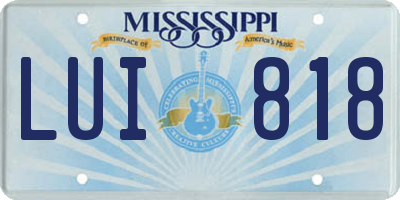 MS license plate LUI818