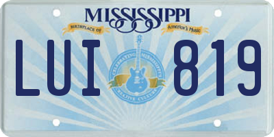 MS license plate LUI819