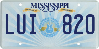 MS license plate LUI820