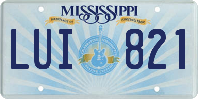 MS license plate LUI821