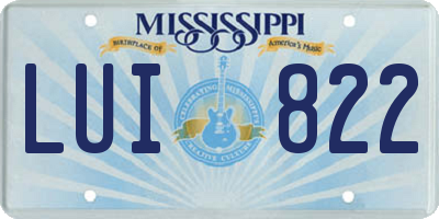 MS license plate LUI822