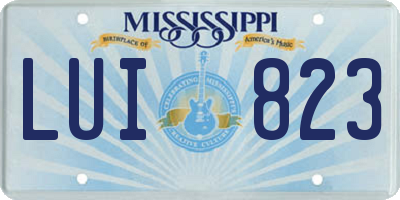 MS license plate LUI823